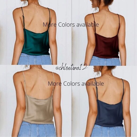 ✨NEW Leopard Cowl Neck Satin Cami Silky Cami Tank Top Soft - Picture 6 of 9